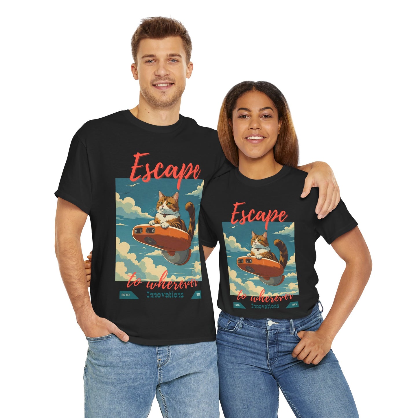 Escape to Wherever Cat T-Shirt