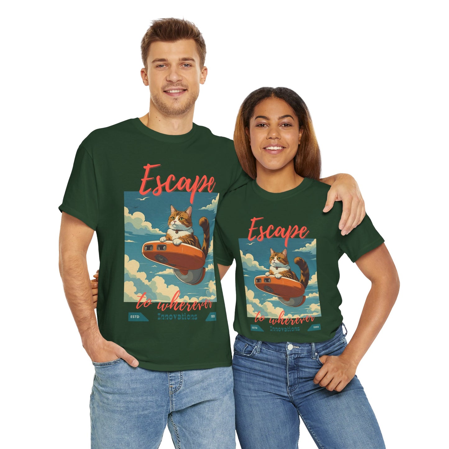 Escape to Wherever Cat T-Shirt
