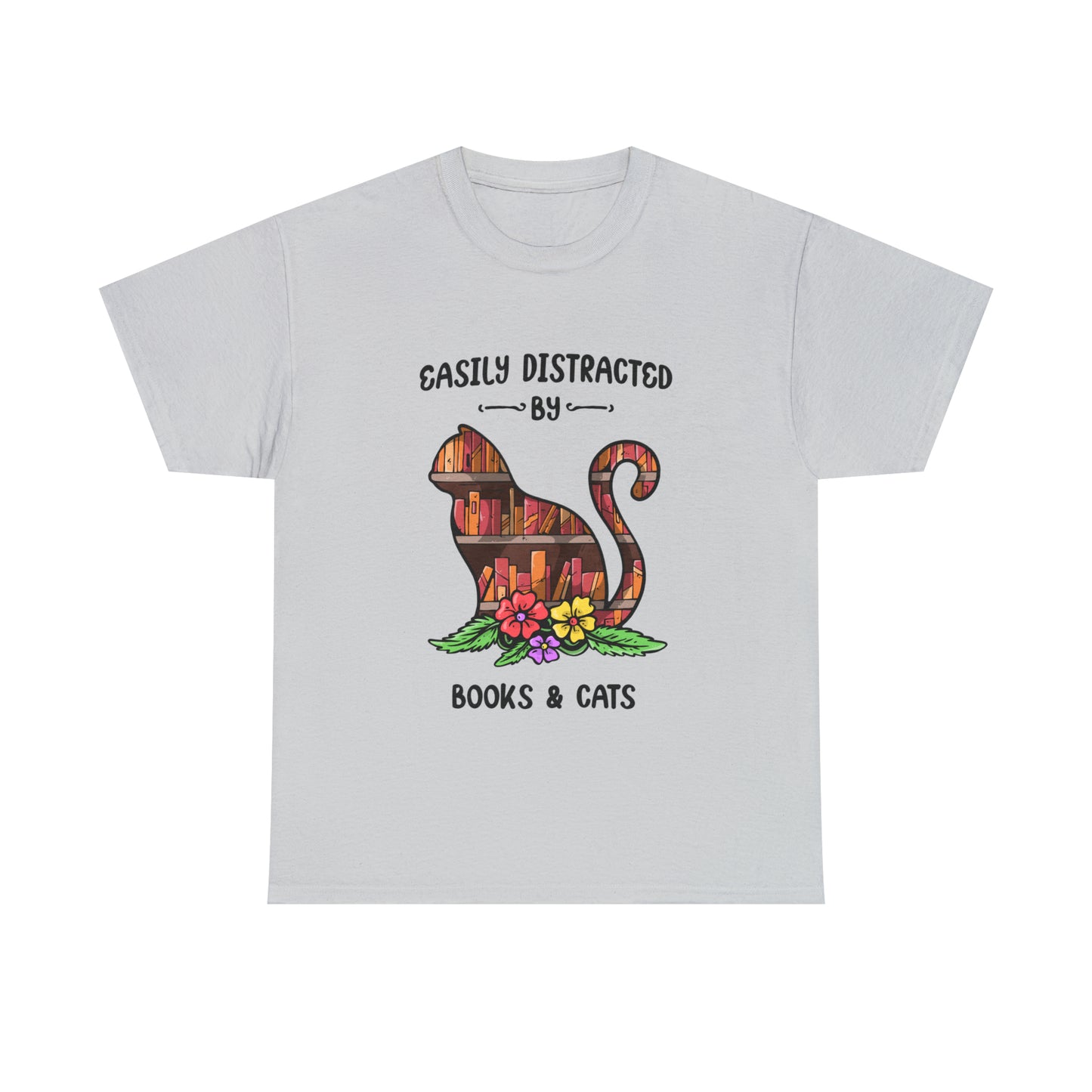 Easily Distracted by Cats & Books - Unisex Tee