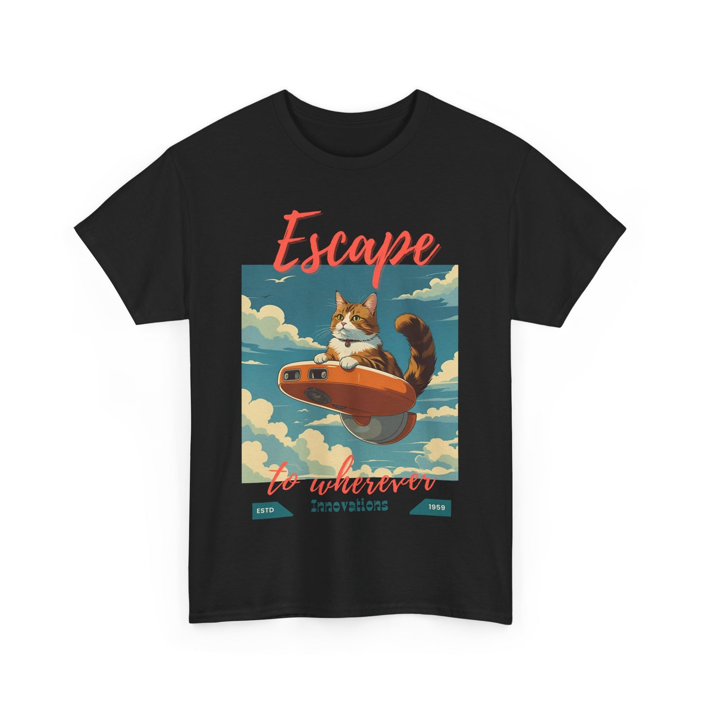 Escape to Wherever Cat T-Shirt