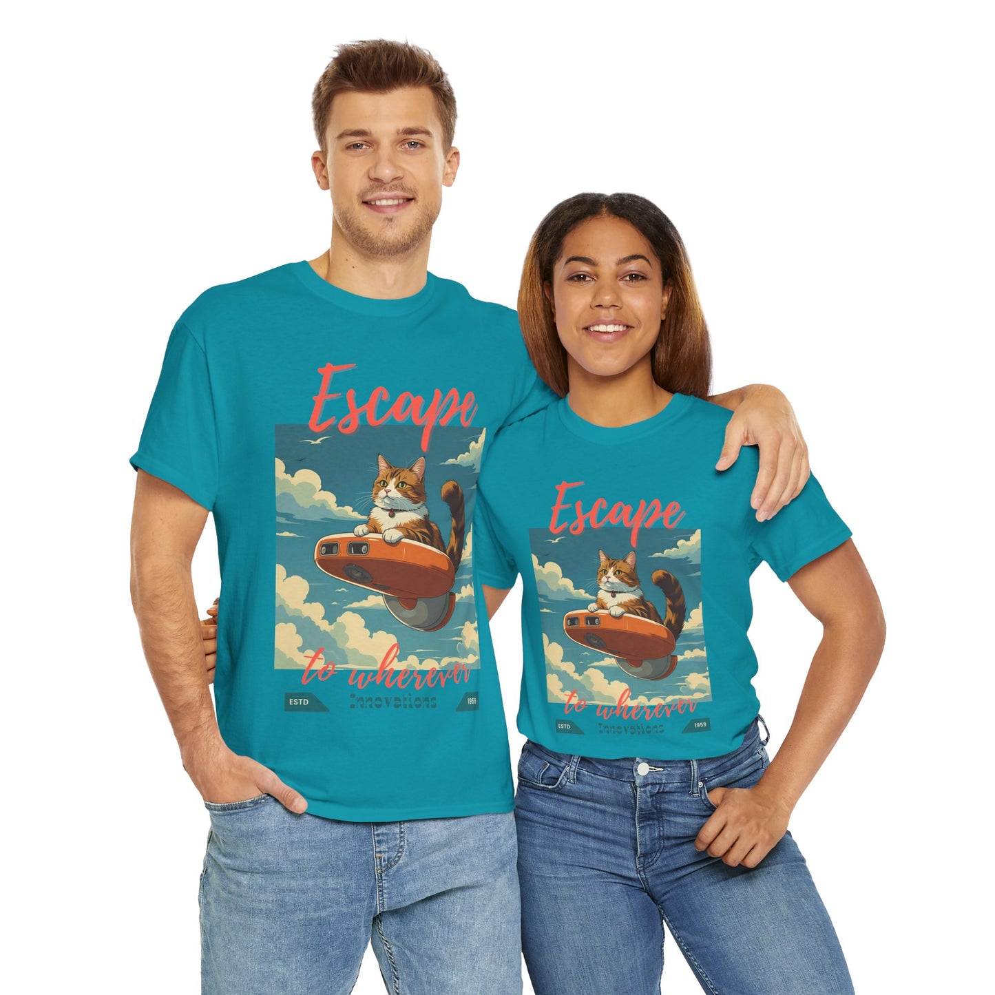 Escape to Wherever Cat T-Shirt
