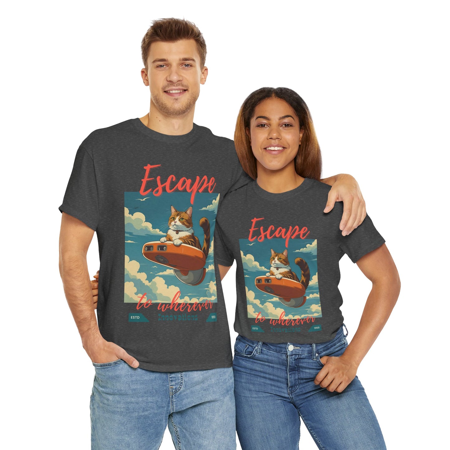 Escape to Wherever Cat T-Shirt