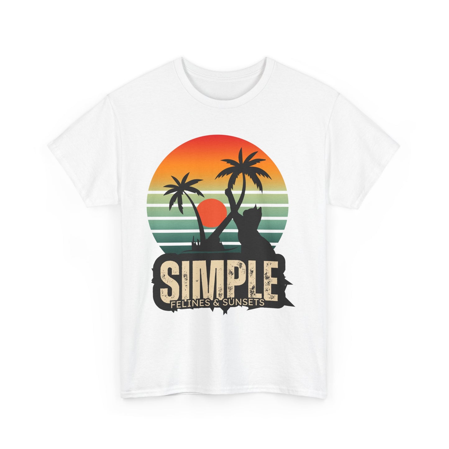 Felines and Sunsets Retro Beach Tee