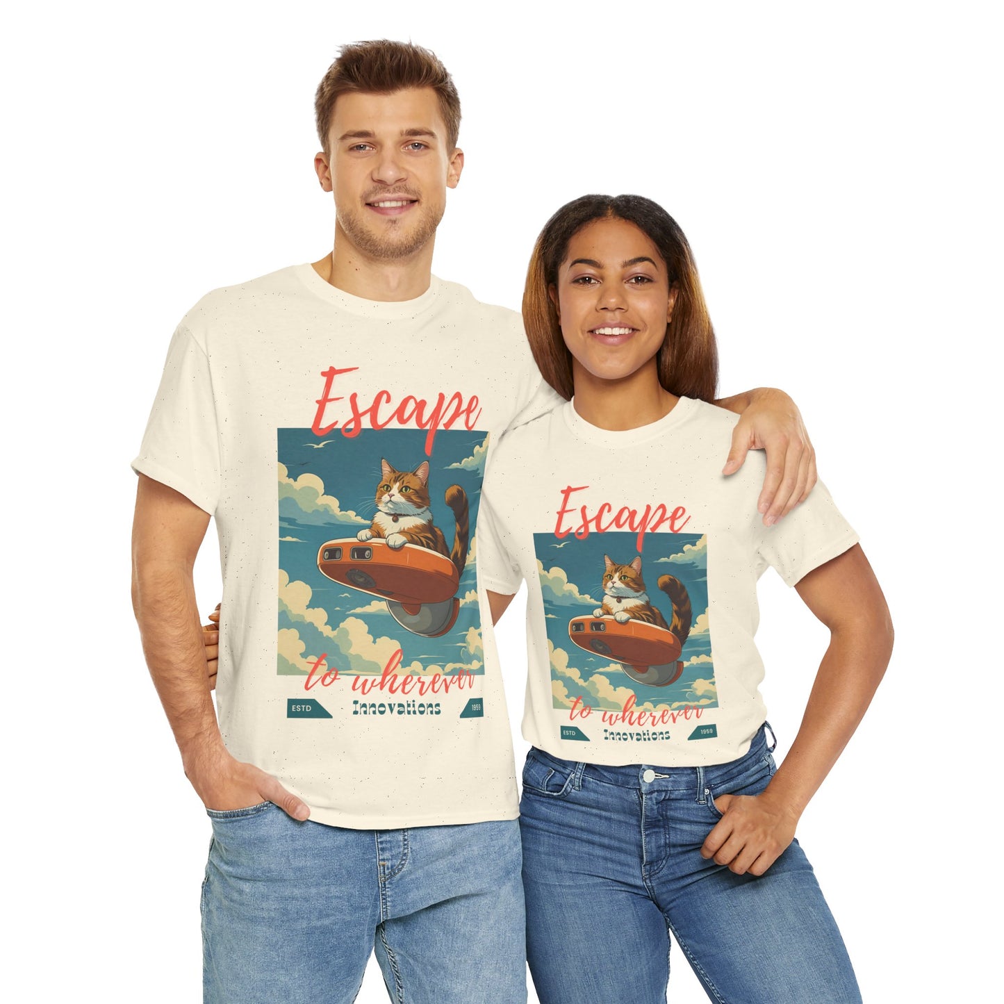 Escape to Wherever Cat T-Shirt