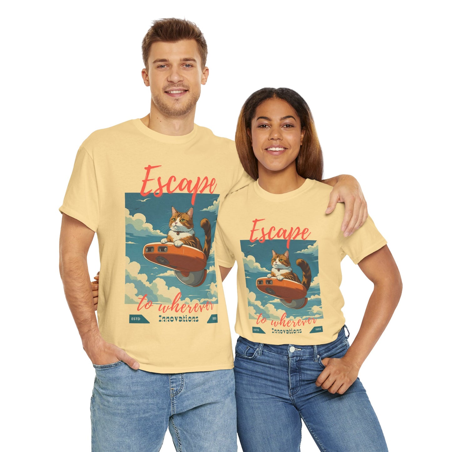 Escape to Wherever Cat T-Shirt