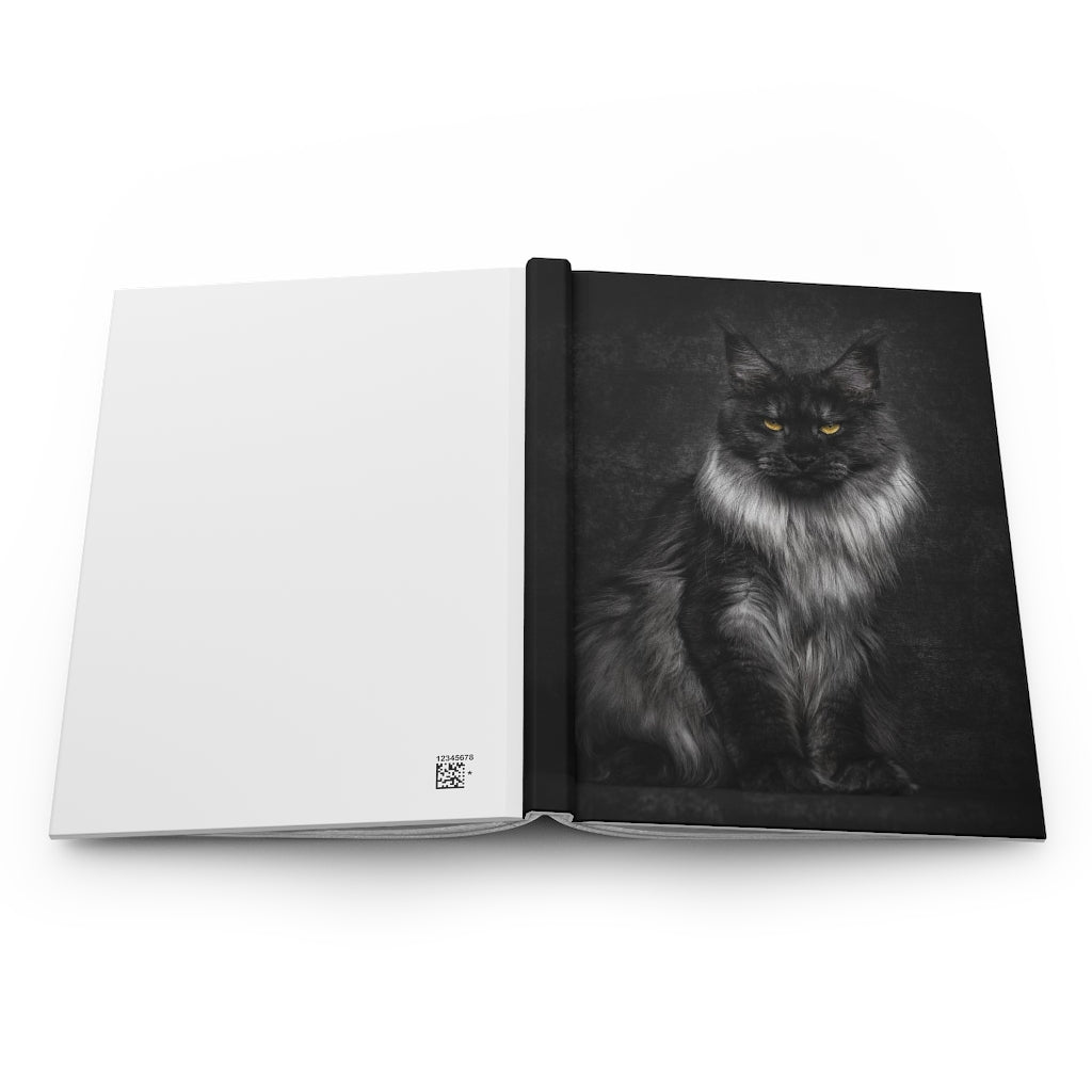 Black silver Maine Coon - Hardcover Journal