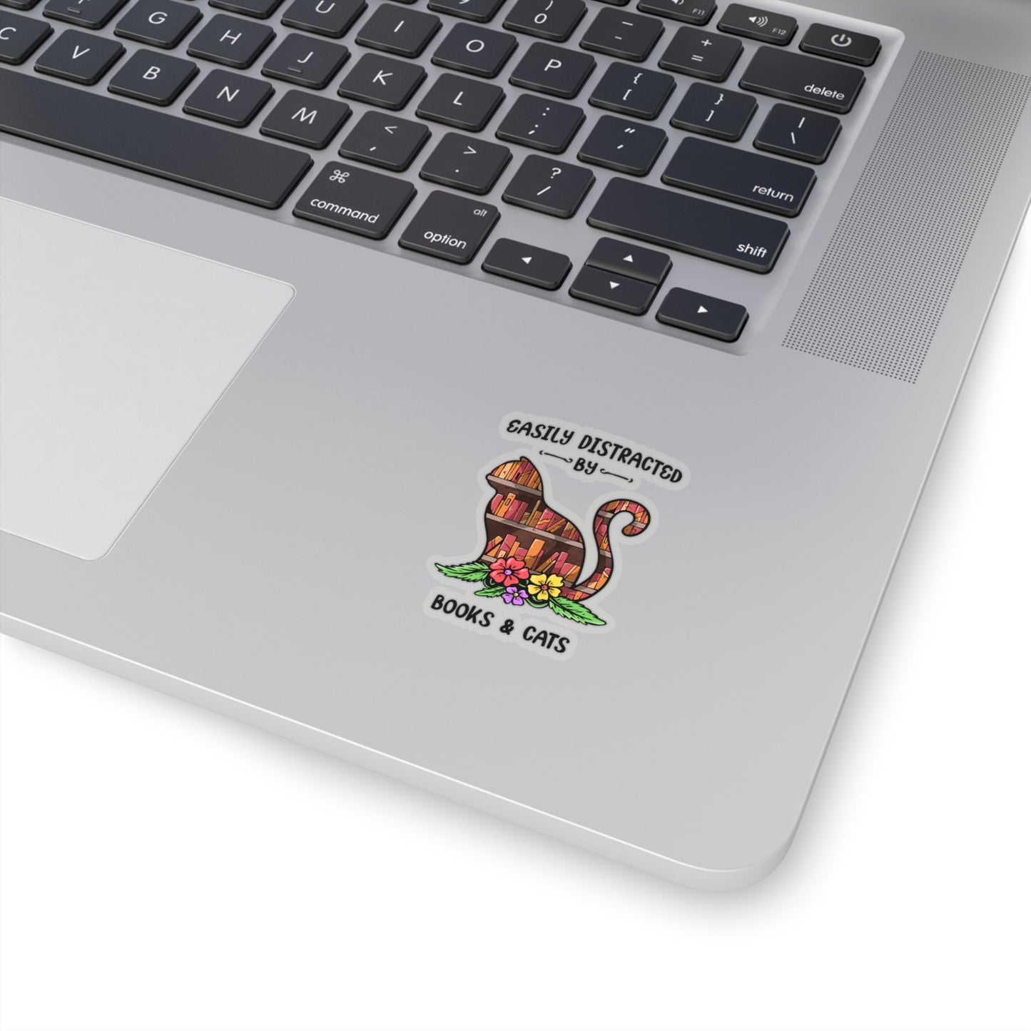 Easily Distracted by Books and Cats - Sticker