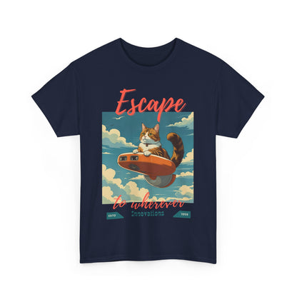 Escape to Wherever Cat T-Shirt