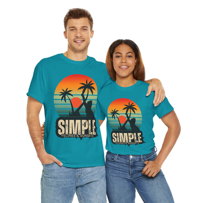 Felines and Sunsets Retro Beach Tee