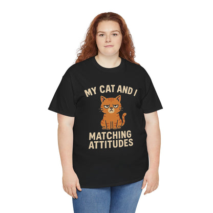Funny Cat Matching Attitudes Tee