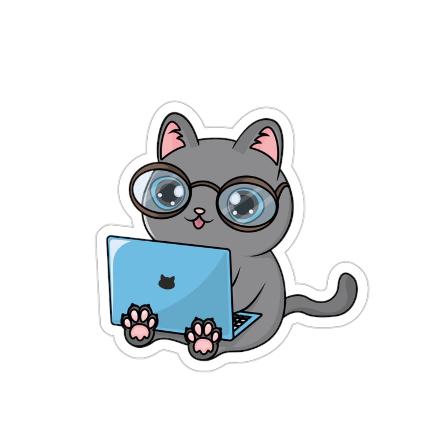 Computer Geek Cat - Kiss-Cut Stickers