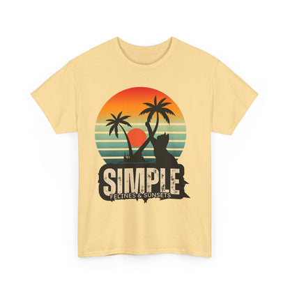 Felines and Sunsets Retro Beach Tee