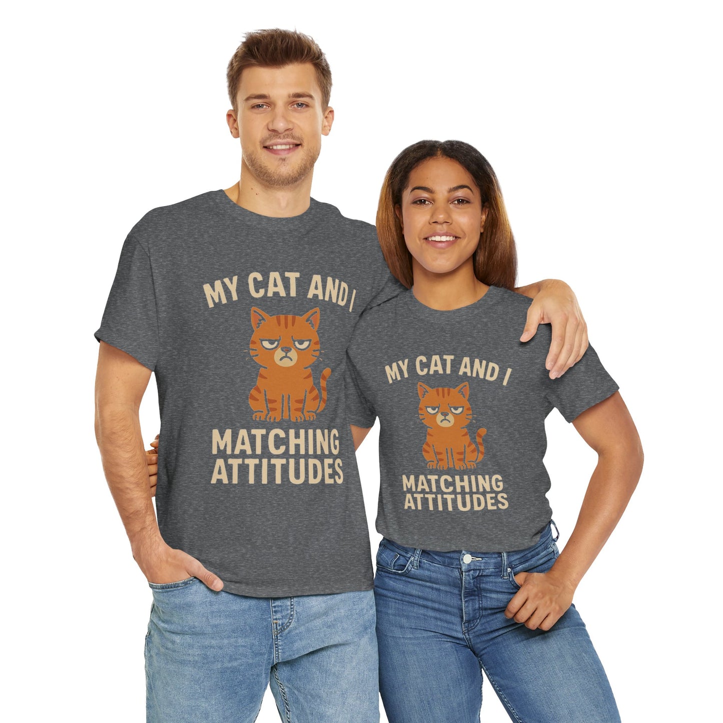 Funny Cat Matching Attitudes Tee