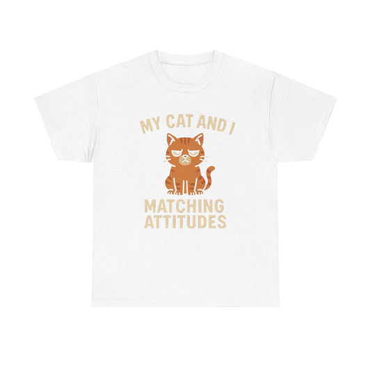 Funny Cat Matching Attitudes Tee