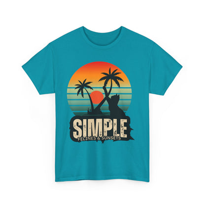 Felines and Sunsets Retro Beach Tee