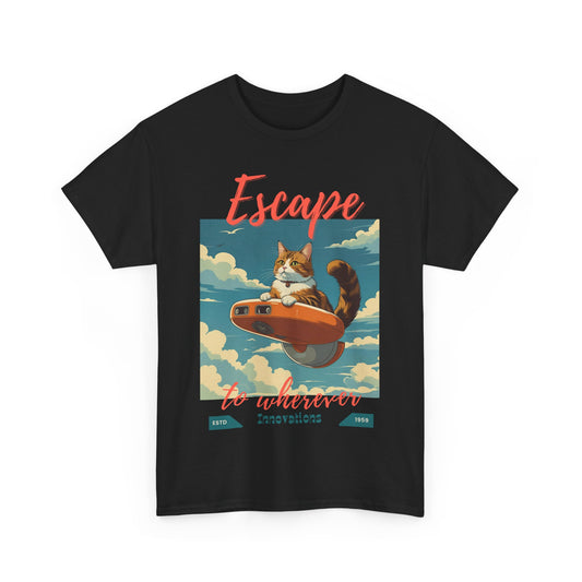 Escape to Wherever Cat T-Shirt
