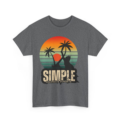 Felines and Sunsets Retro Beach Tee