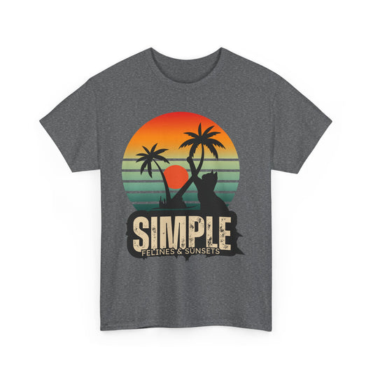 Felines and Sunsets Retro Beach Tee