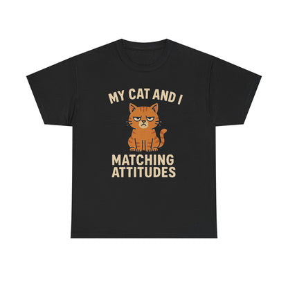 Funny Cat Matching Attitudes Tee