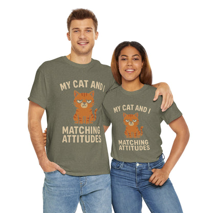 Funny Cat Matching Attitudes Tee