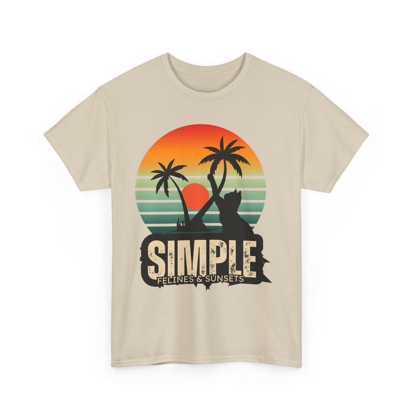 Felines and Sunsets Retro Beach Tee