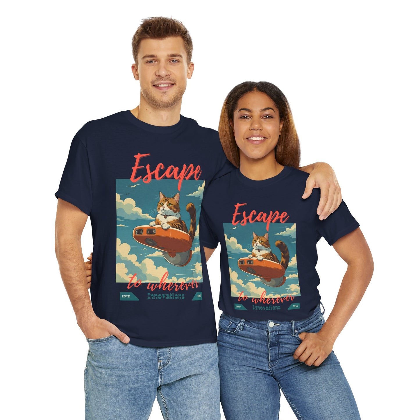 Escape to Wherever Cat T-Shirt