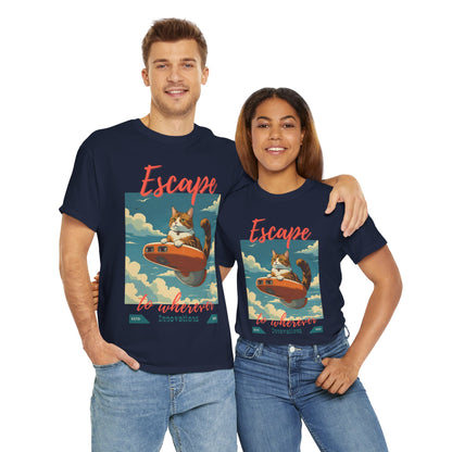 Escape to Wherever Cat T-Shirt