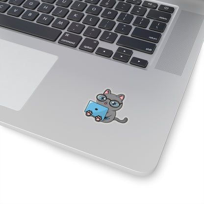 Computer Geek Cat - Kiss-Cut Stickers