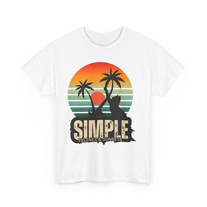 Felines and Sunsets Retro Beach Tee
