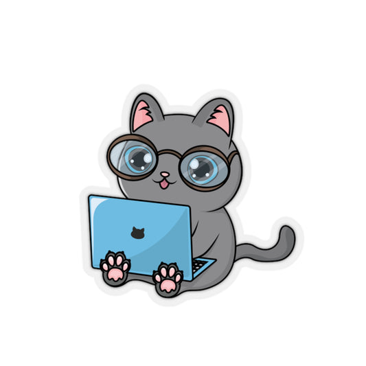 Computer Geek Cat - Kiss-Cut Stickers