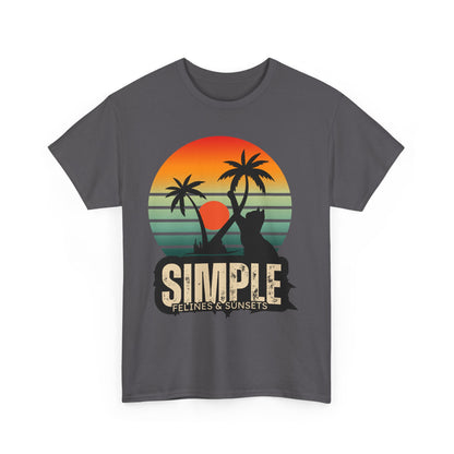 Felines and Sunsets Retro Beach Tee