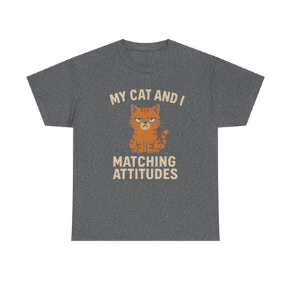Funny Cat Matching Attitudes Tee