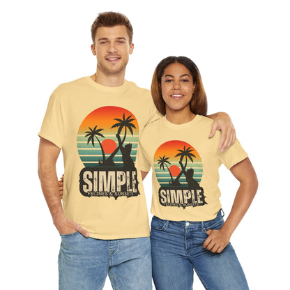 Felines and Sunsets Retro Beach Tee