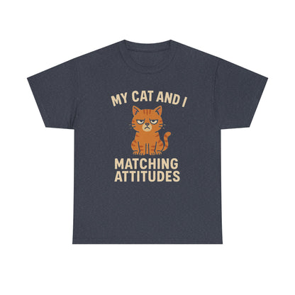 Funny Cat Matching Attitudes Tee