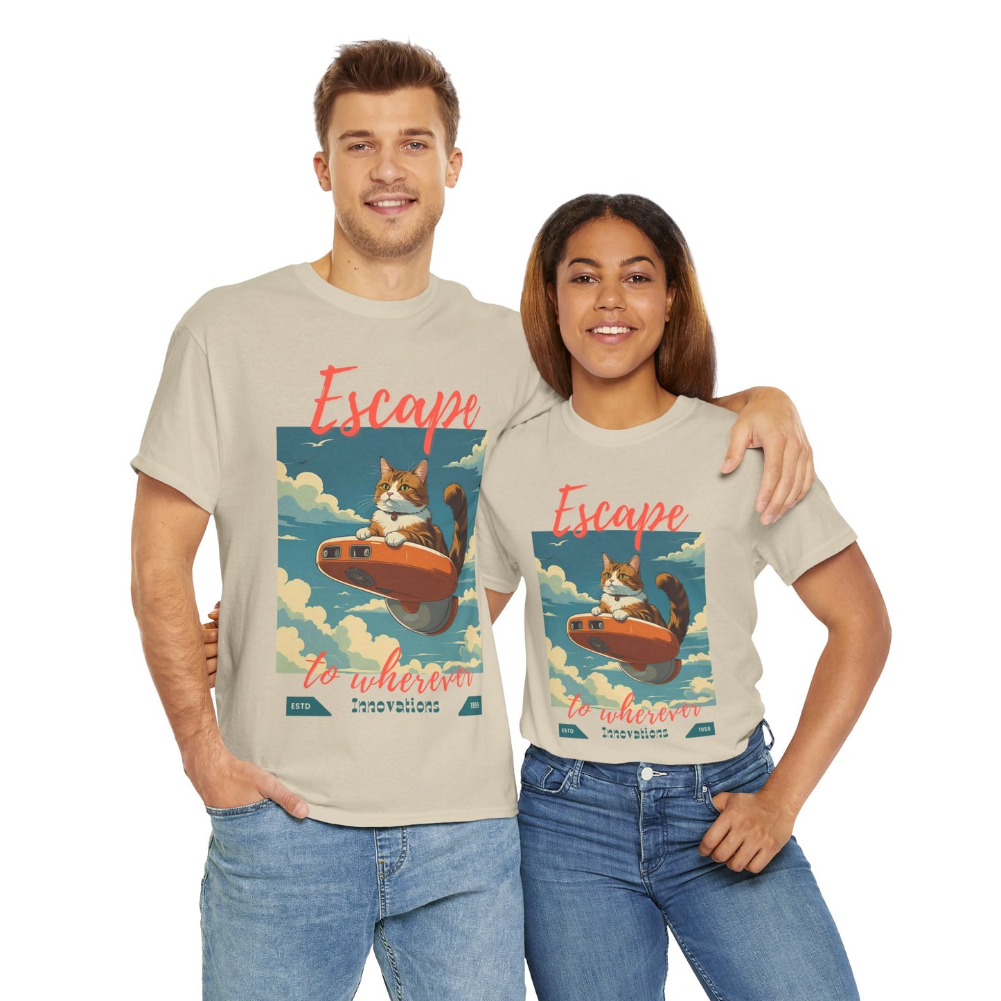 Escape to Wherever Cat T-Shirt