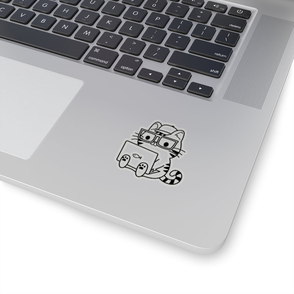 Nerd Cat Boy - Kiss-Cut Sticker