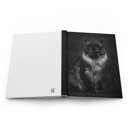 Black silver Maine Coon - Hardcover Journal